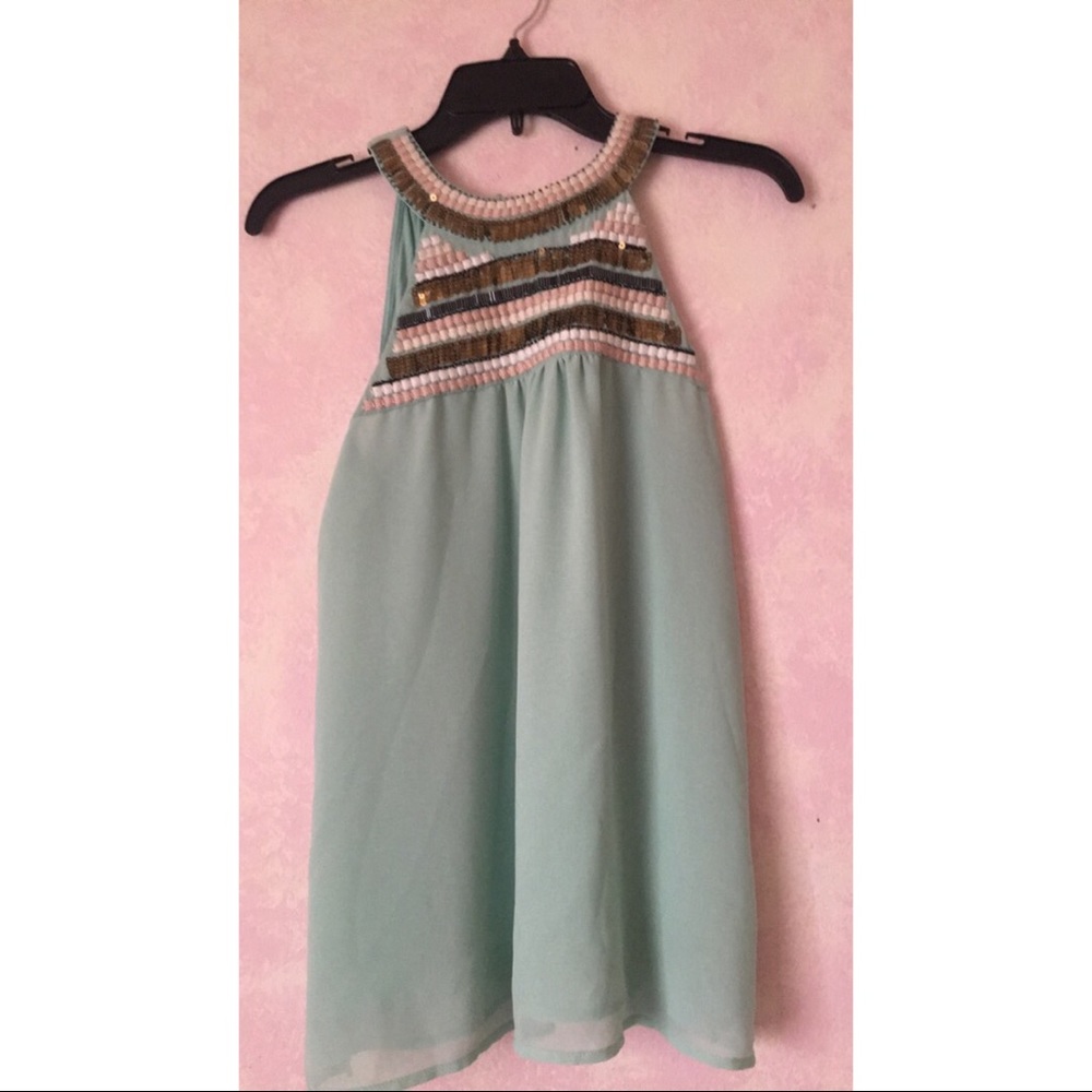 Mint green decorated tank top!